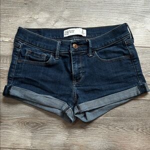 Abercrombie & Fitch Low Rise Dark Blue Jean Shorts